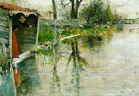 Carl Larsson vid loing grez-grez-sur-loing Sweden oil painting art